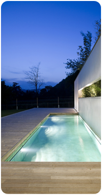 Clean blue pool water